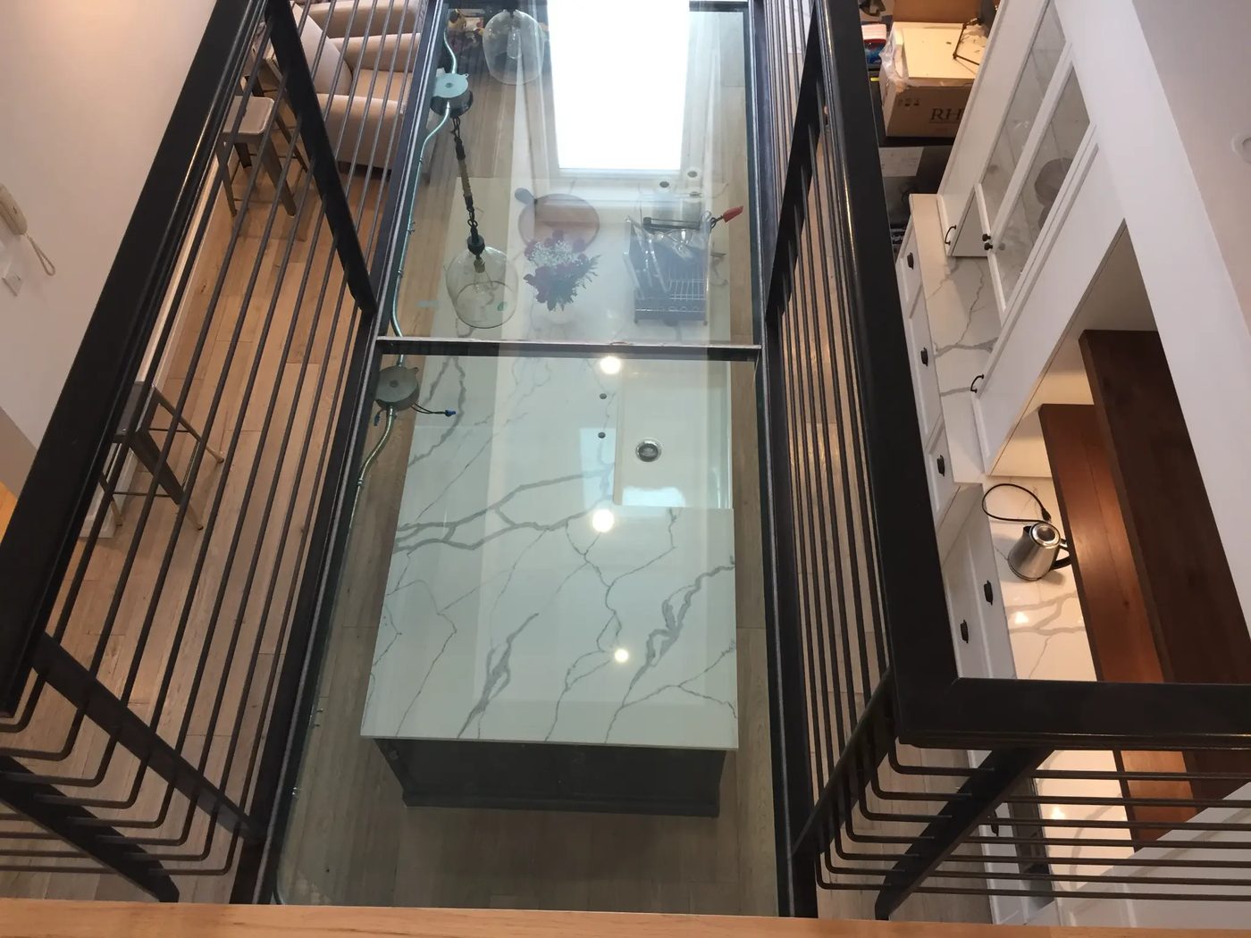 St-Augustin Condo — Aerial kitchen view